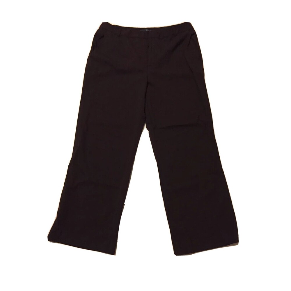 Lauren Ralph Lauren Wool Stretch Dress Pants 12P Petite Wide Leg Brown EE18